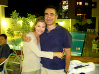 Marla & Sam in better days at the Hamra - she was later killed by a suicide bomber