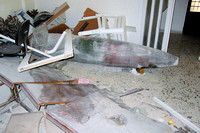 Unexploded Mk-84 2000lb bomb in a living room.